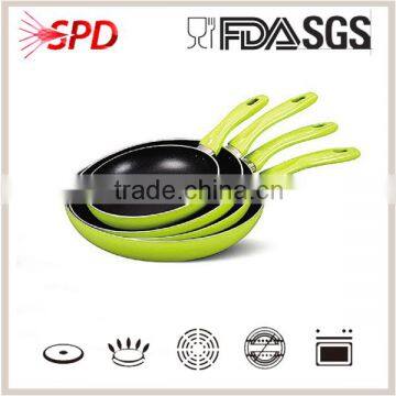 High quality 4 pcs green eco fry pan set prestige cookware Nonstick with Bakelite Handle