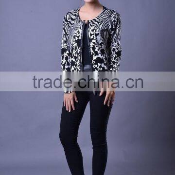 printed sweater cardigan for ladies crew neck sweater