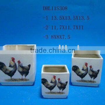 Ceramic crackleware flower pot