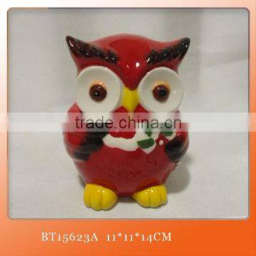 Ceramic Rectangle Owl Cooky Holder Jar