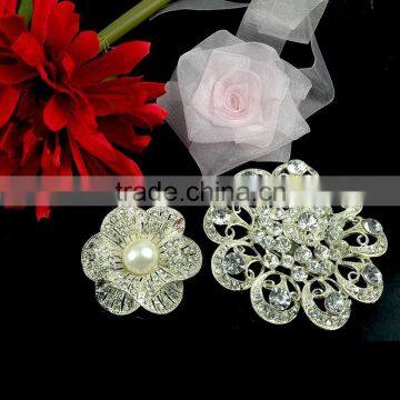 Crystal Strass Brooches Pins, Zinc Alloy Flower Crystal Stone Brooch Pins for Wedding Dress photo-3