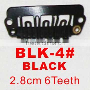 BLK-4# (NiceRemyHair) Retail and wholesale 28mm long black color 6 U shape teeth easy snap clips for hair extensions wigs wefts