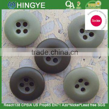 Sedex Audited Factory 2 Pillar resistant fire urea button for military garment, urea military garment button