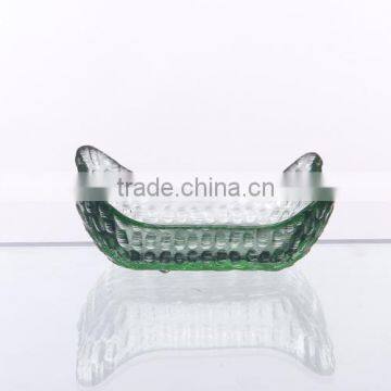 Handmade Green Color Square small glass dish