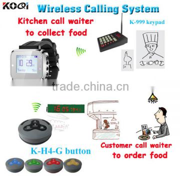 Wireless Kitchen Waiter Watch Call system,Restaurant Kitchen Table Call System,Chef Call System