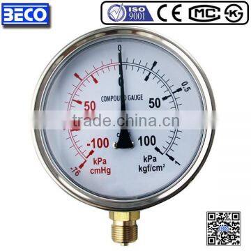 100mm oil filled vibration proof pressure vacuum manometer YTN-100A