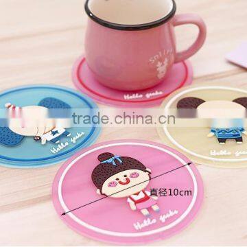 new cartoon pvc coaster coaster silicone debossed coaster