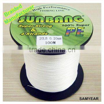 SUNBANG Zhejiang Factory Outdoor Fishing Tackle Bulk Top Quality Nano Braided Fishing Line 20lb White 300m