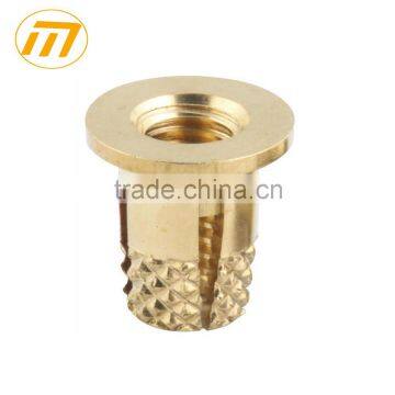 CNC machined brass slotted insert nut