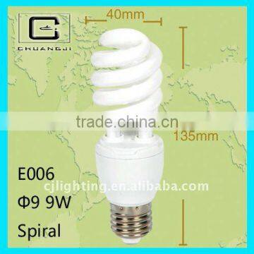E006 Durable Super-brightness Top Sale Tricolor and Mixed Phosphor SKD CFL Half Sprial Saving Lamp Quality Choice