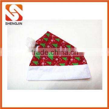 SJ-6731 30*40 Red Velvet Christmas Hat Gold Snowflake Print Santa Hat photo-3