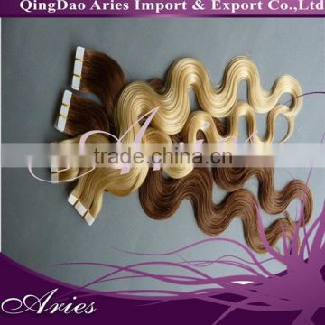 30 inch remy tape hair extensions/double sided tape hair extensions/PU Hair Wholesale