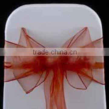 wholesale cheap and superb copper organza chair sash for wedding banquet hotel