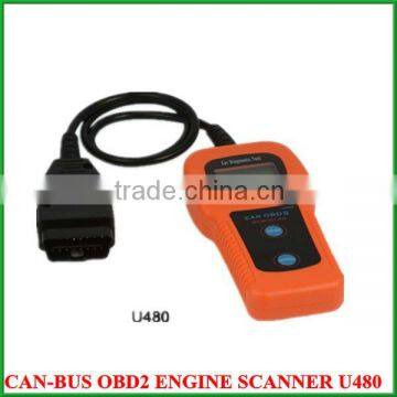 Promotion sale U480 OBD2 CAN BUS Code Scanner OBDII Engine Code Reader good quality