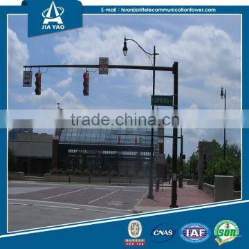 6.5 Length Steel Poles Galvanized Driveway Traffic Light Poles With 9m Cross Arm photo-2