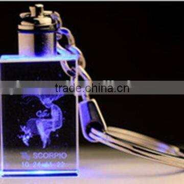 promotional gift cheap 3d laser crystal keychain