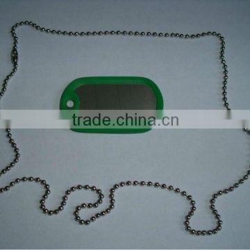 Dog Tag Set Supplie,1Set=1pc Green Silicon Rubber+1pc Dog Tag+1pc S/S Long Ball Chain