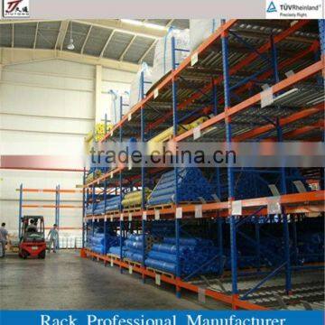 Gravity pallet rack for storage