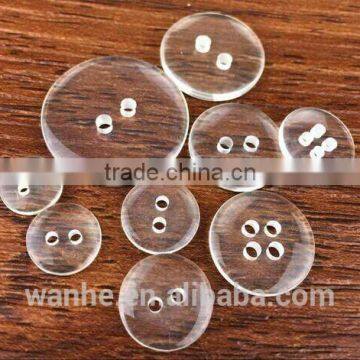 Factory direct sale resin buttons two eyes and four eyes transparent bread button DIY button