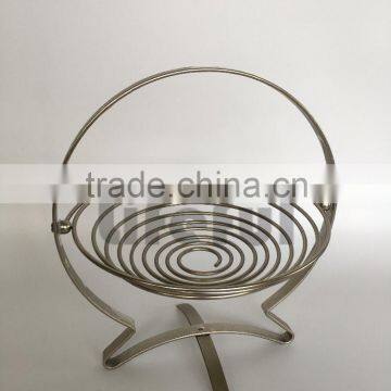 Fruit Basket Storage Holder - Metal Wire Style Foldable
