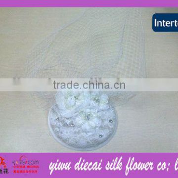 Top quality hair fitted wholesale wedding flower sinamay hat arrangements