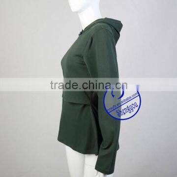 OEM Long Sleeve Woman Maternity Clothing Pregnant Breastfeeding Top Tshirt With Hoodie China Wholesale photo-2