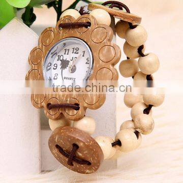 Wholesale Cheap Hand-woven Peach Wooden Watches