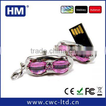 Wholesale USB flash drive jewelry with keychain 2GB4GB8GB16GB custom solution package and different color choice