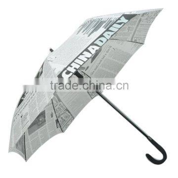 14mm aluminum material straight umbrella with printing