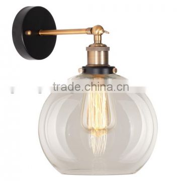 Loft wall light & vintage glass wall lamp