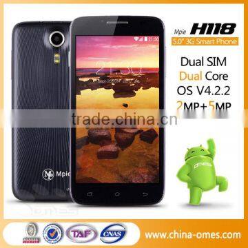 H118 3G WCDMA dual core 5mp camera mtk unlocked ultra slim cell phone