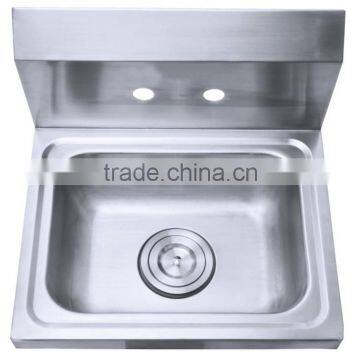 Commercial Hand Sink with backsplash, Industrial wall mounted Stainless Steel Hand Wash Sink