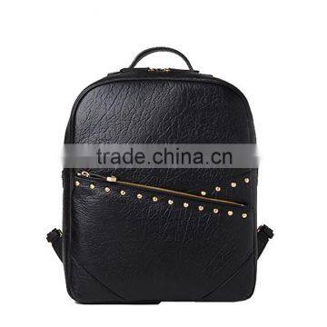 BK4084 Beaded zipper open black fashion woman backpack new backpack female