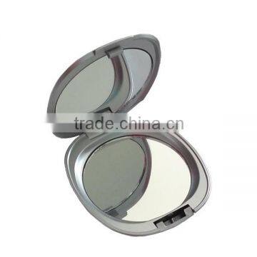 Customized logo silver color plastic compact mirror