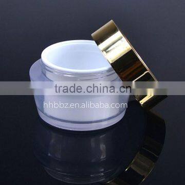 Frosted double wall plastic PS container for cosmetics cream