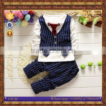 wholesale high quality three pieces trendy baby boy clothing