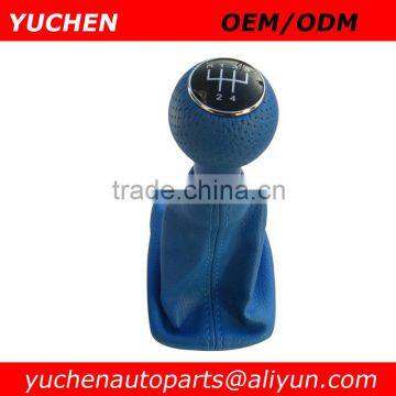 YUCHEN Car Shift Gear Knob Blue Leather Gear Gaslock Shift Knob For Audi A3 8L S3 2000-2003