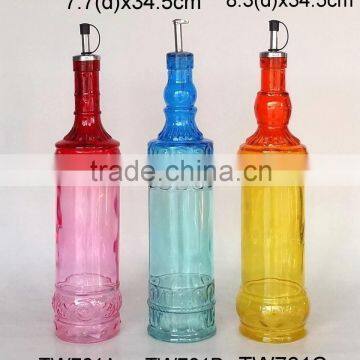 CCP761 glass oil bottle sprayed with color