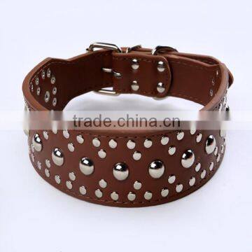 2014 pitbull spiked leather dog collar in wholesale