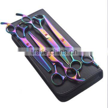 Titanium Color Straight Pet grooming scissors, High Quality pet grooming scissors