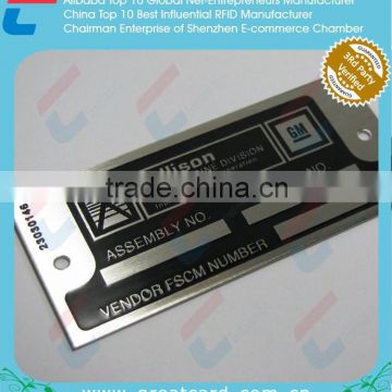 Chemical Engraved Reliable Fine Stainless Steel Metal Label