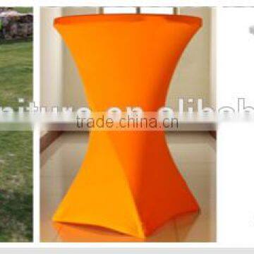 plastic bar table with table cloth