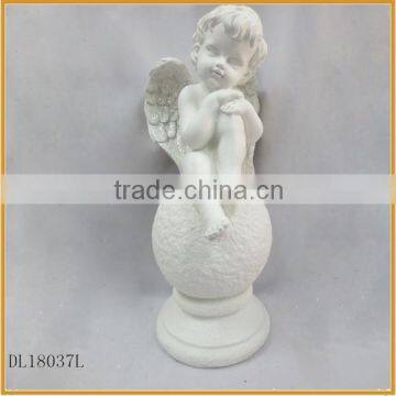lovely resin sitting garden angel statues decoration