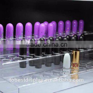 Custom Acrylic 72 Round Lipstick Holder, Clear makeup display rack