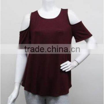 OEM latest model tops Cold shoulder tops plus size clothing dropshipping