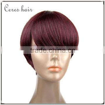 Short bob synthetic wig with color 99J /Burg synthetic lace front hair wig