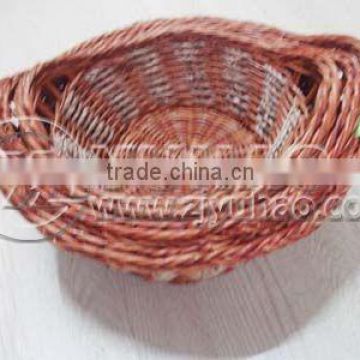 Red Rattan Fruit Basket