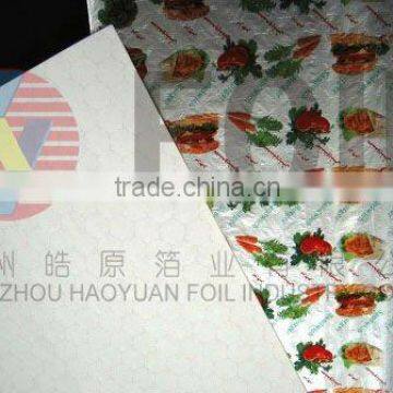 hamburger wrapping aluminum foil packing paper for food