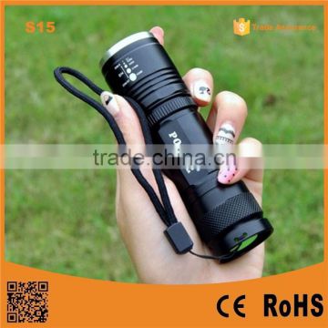 High Power Rechargeable Zoom Led Aluminium Flashlight