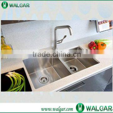 60/40 double hand made bowl stainless steel kitchen sink